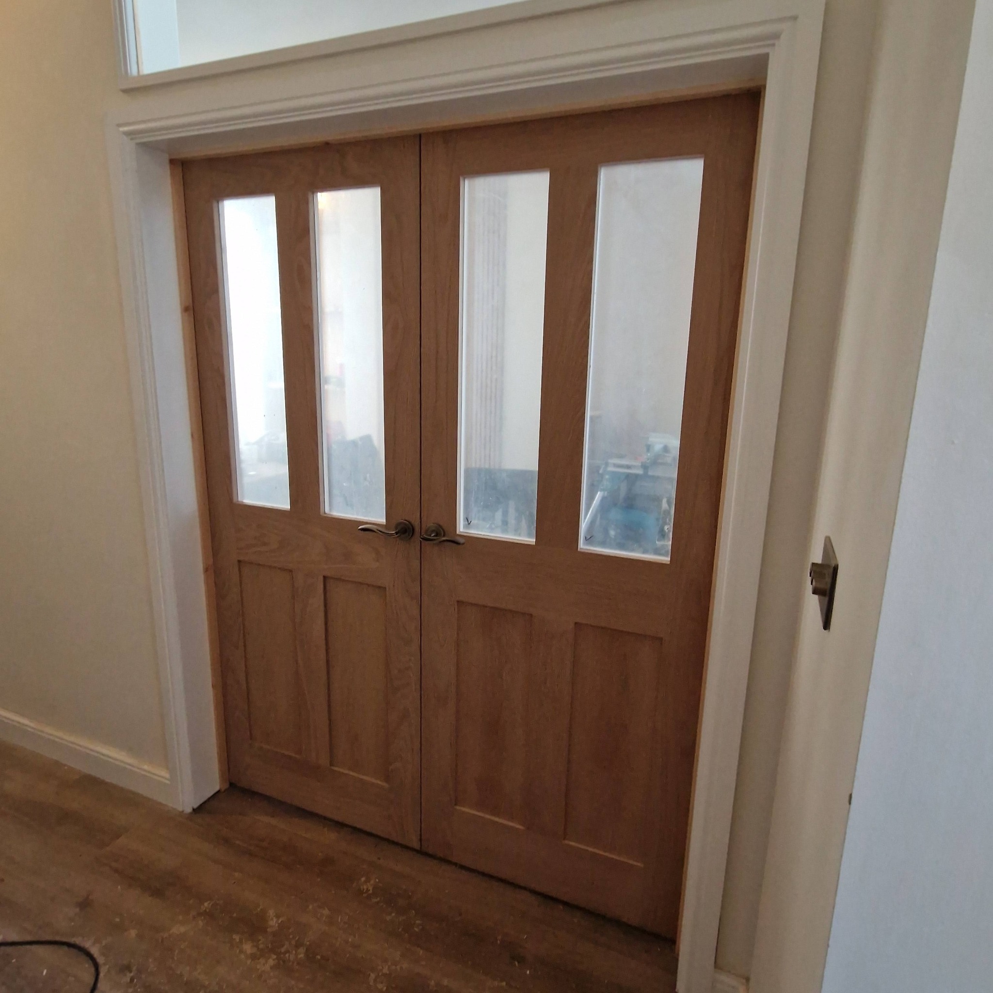 Bespoke wooden door fitted by RPG Carpentry in Devon